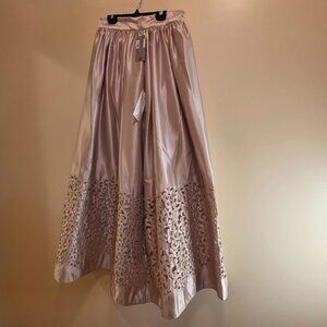 Sherrie Bloom Peter Noviello Chetta B Maxi Evening Champagne Skirt with sash 8